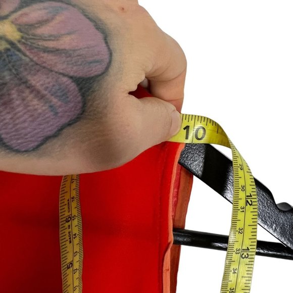 Maeve Red Orange Sleeveless Button Up Flowy V Neck Top Medium - Picture 8 of 8